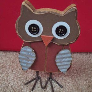 Wooden Owl Statue